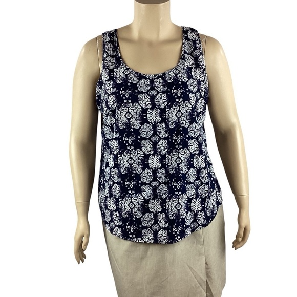 Faded Glory Tank Top Size XXL Blue Print - Picture 1 of 6